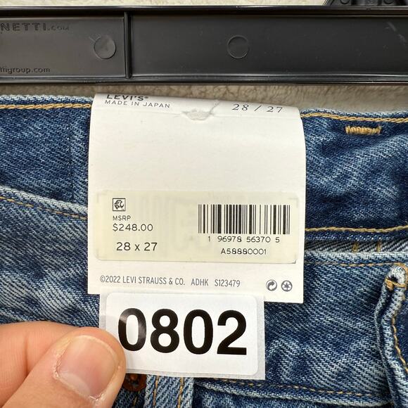 LEVI'S MADE IN JAPAN WOMEN'S 28X27 MEDIUM WASH COLUMN JEANS MIJ MOSHO A58880001 - Picture 3 of 8